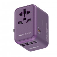 Momax 1-World 65W GaN Travel Adaptor - Purple