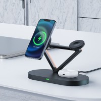 ACEFAST  desktop 3-in-1 wireless charging holder BLACK