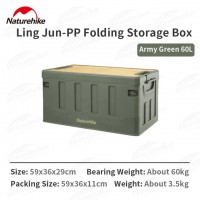 Naturehike 2022 30-60L Camping Pp Folding Storage Box High-Capacity DIY Combination Food Fruits Sundries Storage Travel Picnic Army green