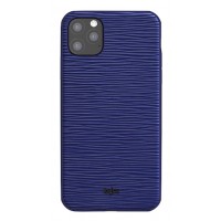 Kajsa Genuine Leather Wave Pattern iPhone 11 Pro Max case Blue