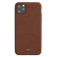 Kajsa Genuine Leather Wave Pattern iPhone 11 Pro Max case Brown