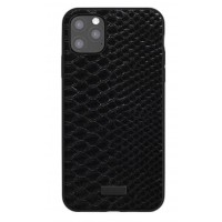 Kajsa Genuine Leather Pearl Pattern iPhone 11 Pro Max case Black