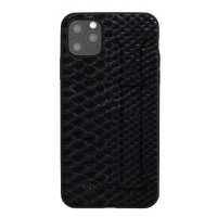 Kajsa Genuine Leather Pearl Pattern Strap iPhone 11 Pro case Black