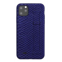 Kajsa Genuine Leather Pearl Pattern Strap iPhone 11 Pro Max case Blue