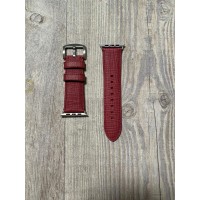 Kajsa Genuine Leather Saffiano Pattern Watch Band for Apple - 42/44 mm Burgundy