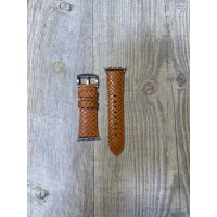 Kajsa Genuine Leather Pearl Pattern Watch Band for Apple - 42/44 mm Brown