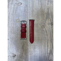 Kajsa Genuine Leather Pearl Pattern Watch Band for Apple - 42/44 mm Burgundy