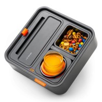 CouchConsole Cup Holder with Phone Stand Tray (Light Orange)