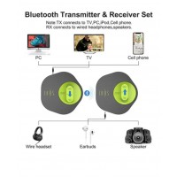 IKOS Bluetooth 5.0 Transmitter Receiver 2 in 1 Wireless Bluetooth Adapter 3.5mm AUX MP3 Music Home TV Audio Adapt For Car RCA