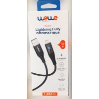 WEWE IPHON USB TO LIGHTNING  1.2M LED  CABLE BLACK