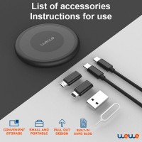 WEWE MINI MULTFUNCTION DIGITAL ELECTRONIC GADGETS STORAGE  ROUND BOX BLACK