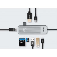 MOMAX One Link 8 in 1 mutil-funtion USB-C hub GRAY