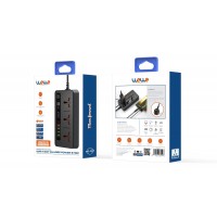 WEWE fast charger power strip 3500 w  usb-c pd & 1qc3.0 8 in 1 black