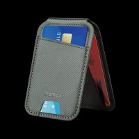 MOMAX 1-Wallet Magnetic stand card holder (Grey)