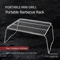 Camping BBQ Grill Stand Stainless Steel Foldable 