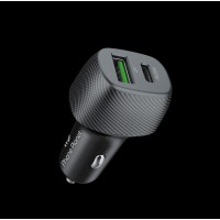 Phone Planet CAR CHARGER 38W MAX TYP-C AND USB A PORT BLACK
