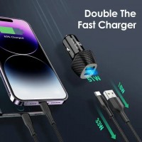 Phone Planet CAR CHARGER 51W MAX TYP-C 1 AND 1 USB A PORT BLACK