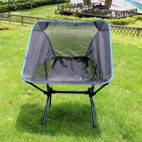 HISPEED Aluminum Alloy Folding Camping Moon Chairs S size blue
