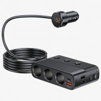 CAR SOCKET ADAPTOR 127W(MAX)Dual Usb Type C Fast Car Charger Multi Socket Splitter