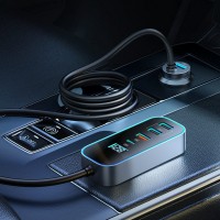 mcdodo 107w digital display car charge 5 ports gray (6720)