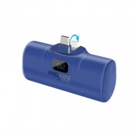 PROMATE FAST CHARGING POWERBANK IN-BUILT TYPE-C CONNECTOR 5000MAH BLUE (10621)