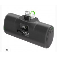 PROMATE FAST CHARGING POWERBANK IN-BUILT LIGHTNING CONNECTOR 5000MAH BLACK