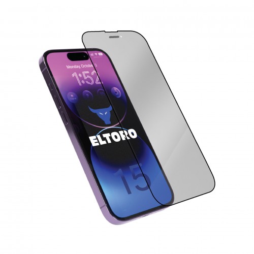 Eltoro Double Strong CF Screen Protector for iPhone 15 - 6.7 - clear with black frame