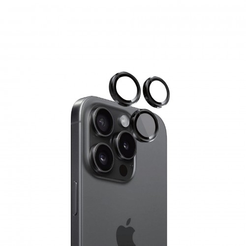 Eltoro Individual Ar Metal Rings Camera Lens Protector for iPhone 15 Pro/15 Pro Max - Black