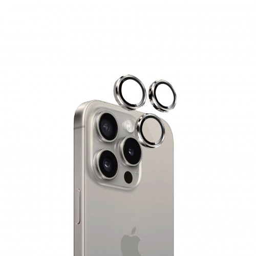 Eltoro Individual Ar Metal Rings Camera Lens Protector for iPhone 15 Pro/15 Pro Max - Natural Titanium