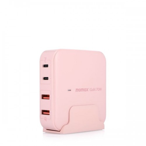 Momax ONE PLUG PD70W GaN 4-Port Desktop Charger (UK) PINK