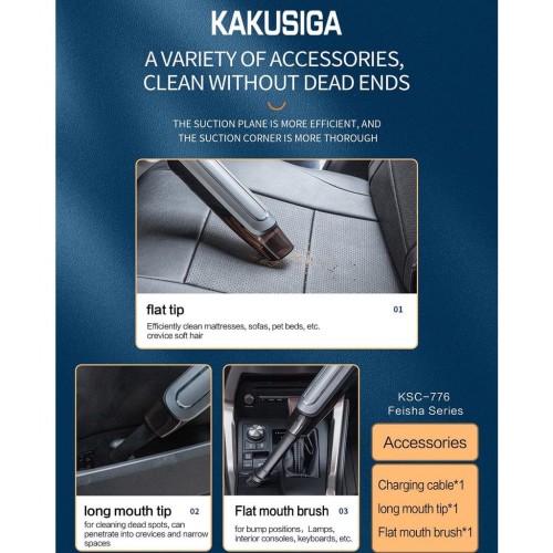 KAKUSIGA Wireless Car Vacuum 