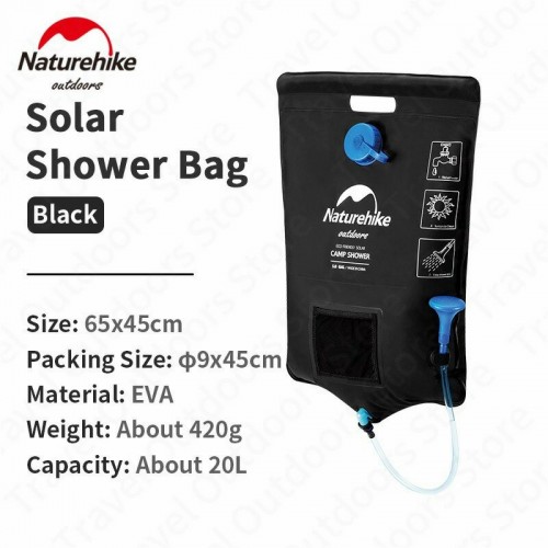 Naturehike Dawn Bath outdoor solar shower - Black
