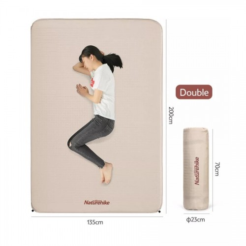 Naturehike Square self inflatable sleeping pad Double Beige yellow