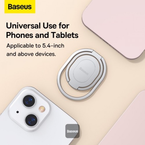Baseus Rails Phone Ring Stand 360 Degree Rotatable Magnetic Cellphone Holder Silver