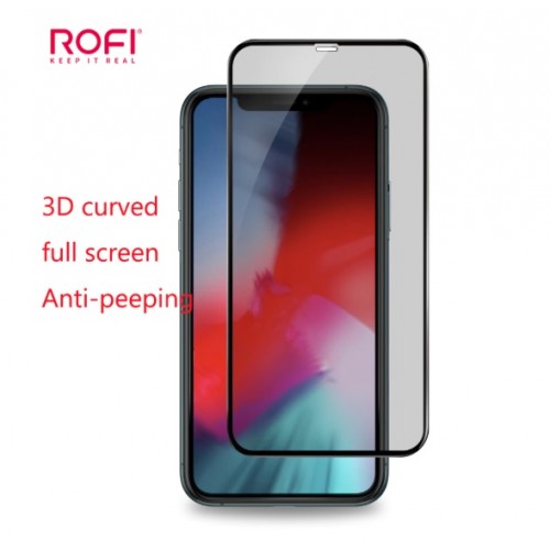 ROFI 2.5D Full Cover Glass Privacy (2in1) iPhone XR/11 Black 