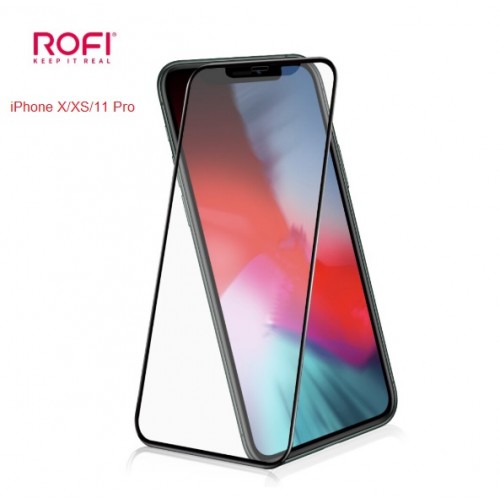 ROFI. 2.5D Full Cover MATTE  Glass (2in1) iPhone X/XS/11 Pro Black 