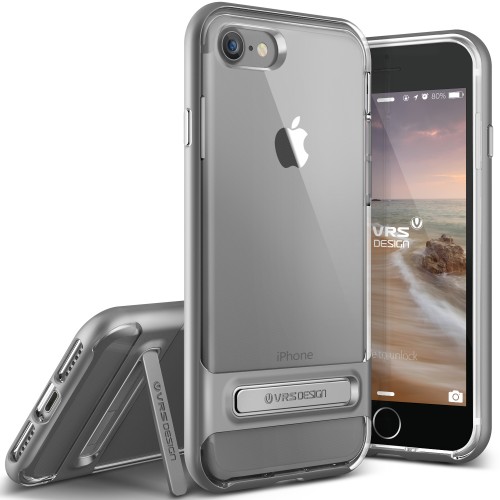 VRSDESIGN Cover for iPhone 7 / Crystal Bumper / Steel Silver