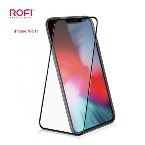 ROFI. 2.5D Full Cover MATTE  Glass (2in1) iPhone XR/11 Black 