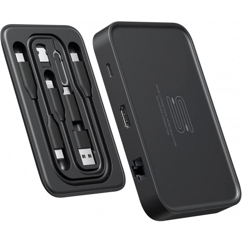 JSAUX OmniCase 7-in-1 Type C Hub Electronic Organizer(Cable Storage)
