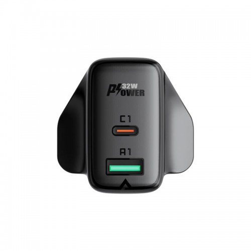 ACEFAST  PD32W(USB-C+USB-A) dual port  wall charger black