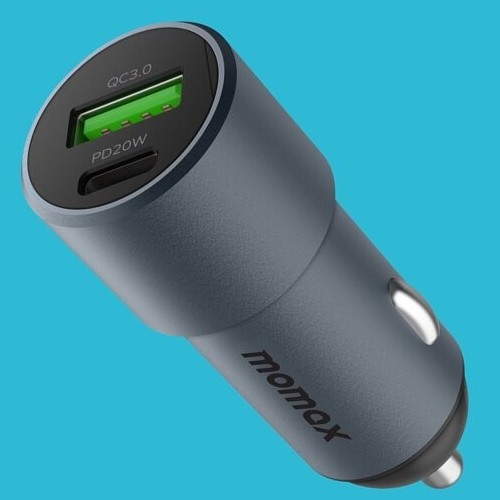 MOMAX UC15 FAST CHARGING 38W DUAL-PORT CAR CHARGER