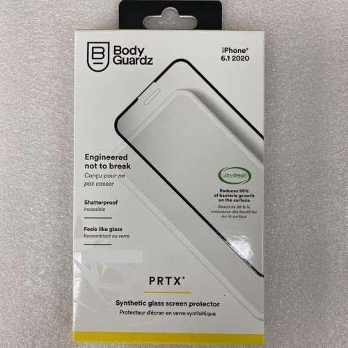 BodyGuardz PRTX Shatterproof Synthetic Glass Screen Protector for iPhone 12/12pro 