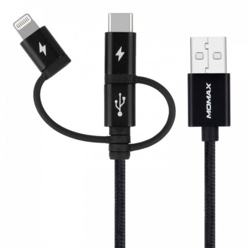 MOMAX Elite-Link  3 in 1 Cable -1m- Black
