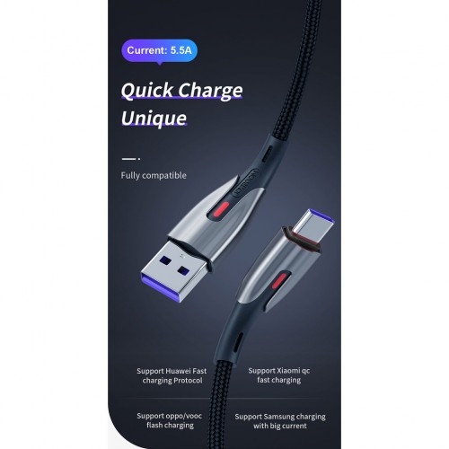 joyroom 5.5A super quick charging cable type-c 2m black