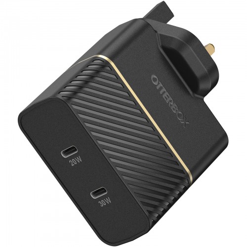 OtterBox UK Wall Charger 50W – 1X USB-C 30W + 1X USB-C 20W USB-PD BLACK