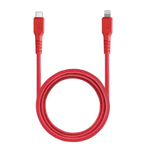 Energea FiberTough USB C to Lightning Cable 1.5m Red