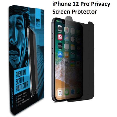 dezzert iphone 12 / 12 pro privacy tempered glass screen protector 