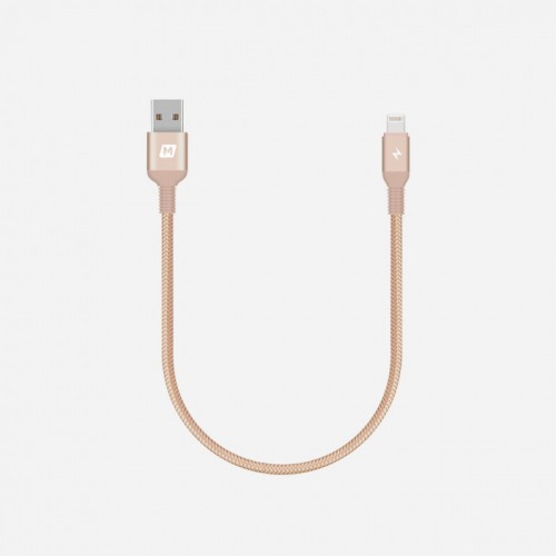 MOMAX Elite link lightning to USB Cable -0.3m Gold