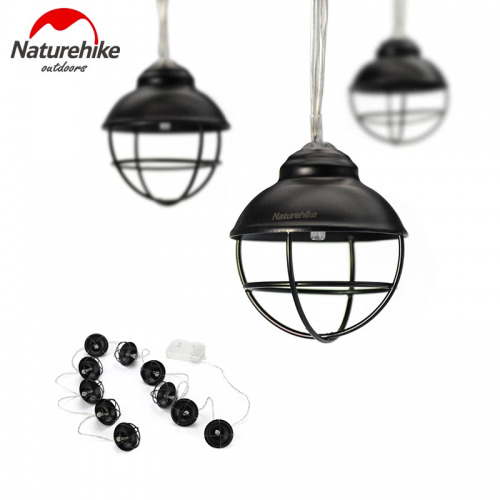 Naturehike Outdoor Camping Atmosphere String Lights Retro Waterproof IP44 Camping Lantern BLACK