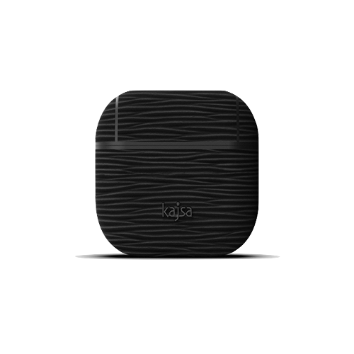 kajsa Jacket Genuine Leather Wave Pattern AirPods Black